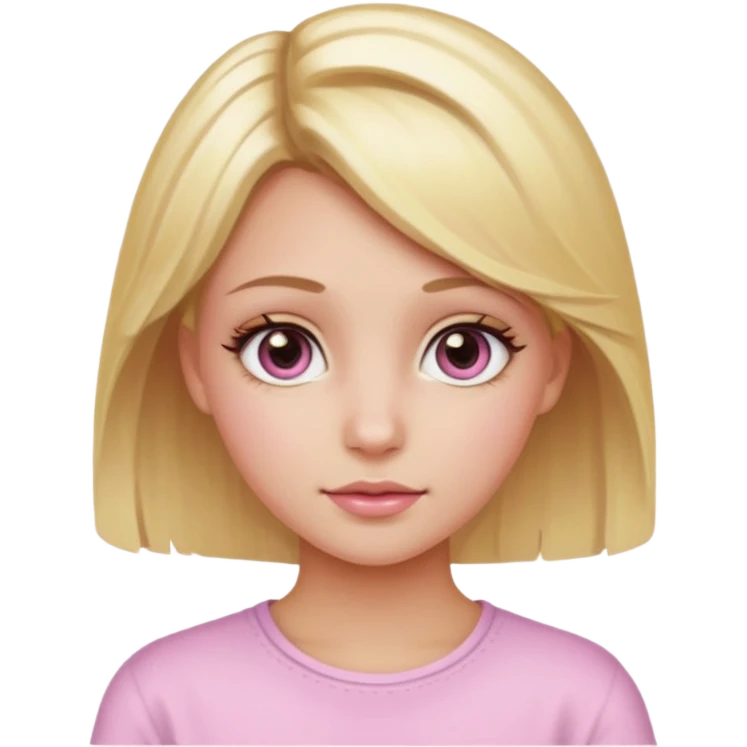Una chica rubia con mechas leves de rosa ojos hazel  emoji