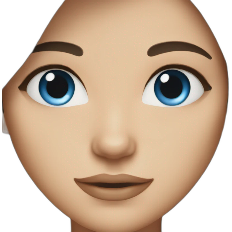 women with dark brown hair and blue eyes emoji