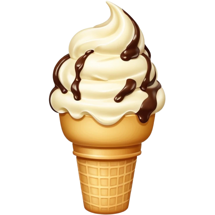 A single scoop of ice cream, smooth and creamy texture, glossy and soft, realistic, high detail, simple and cute design, isolated on white background, centered composition
 emoji