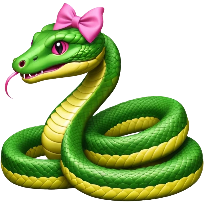 one snake with pookie bow on head  emoji