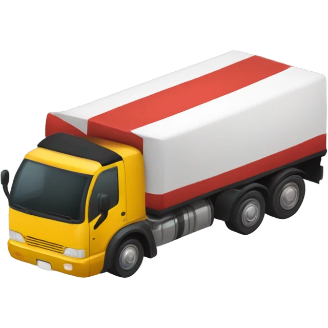 The car is carrying an oversized cargo, the color of the car should be red black yellow and white emoji