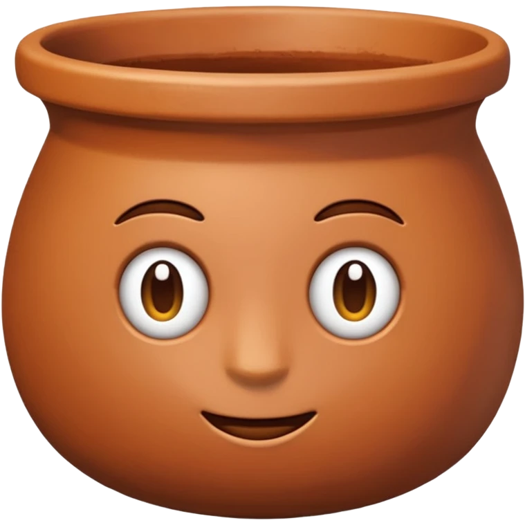 top down view of a basic clay pot, emoji style emoji