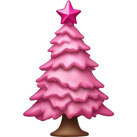 Pink themed Christmas tree emoji