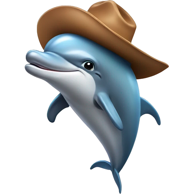 Dolphin with cowboy hat emoji