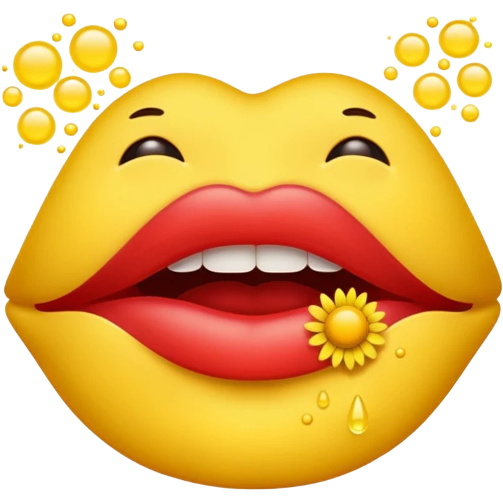 Lips blowing glowing pollen emoji