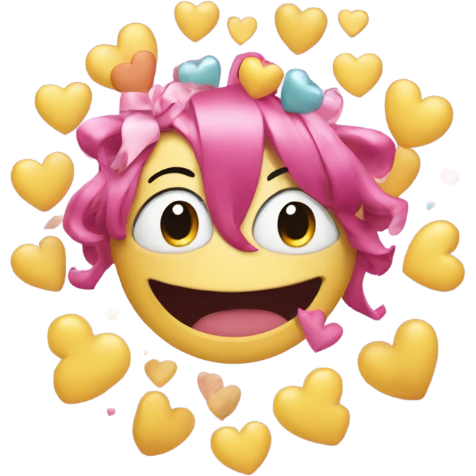 Happy 2025 with hearts and bows  emoji