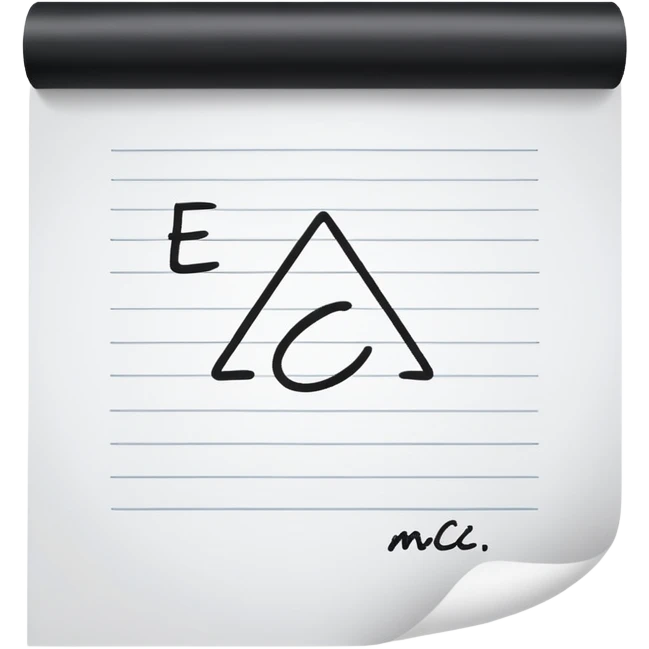 E=mc² on a sheet of paper emoji