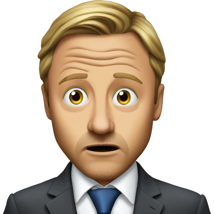 Shocked looking Christian Lindner in a Suite emoji