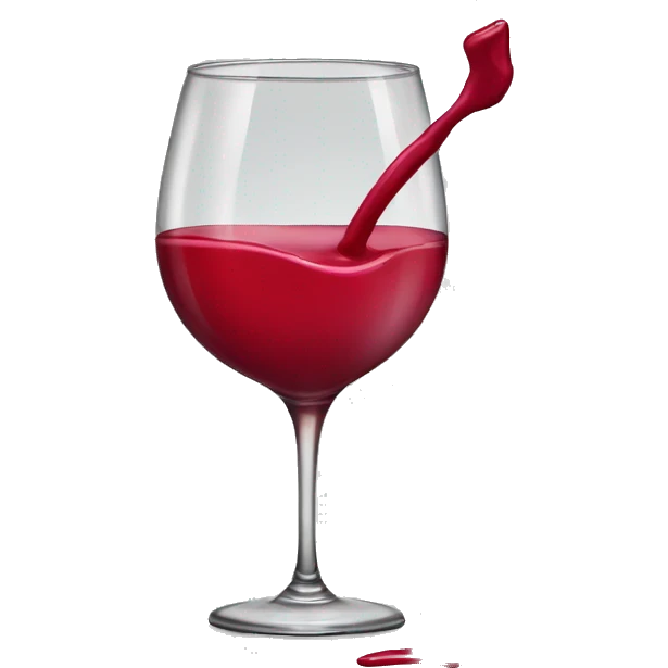 Wine glass with lipstick stain emoji