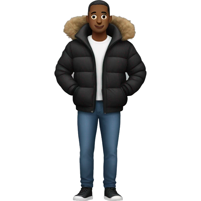 black puffer jacket  emoji