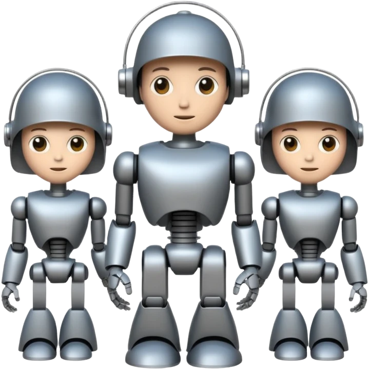 회색철로봇같은 사람 3명인데 몸이 종(BELL) 모양인 emoji