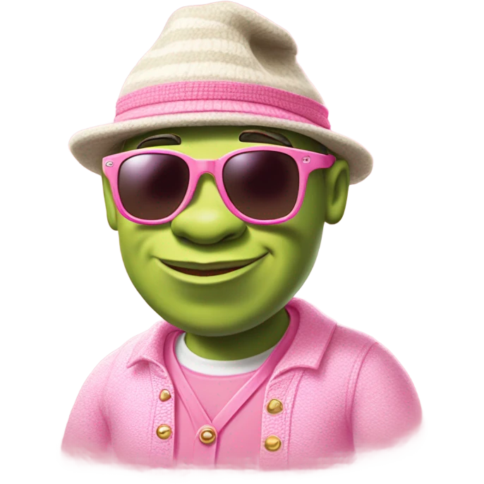 Shrek with pink preppy stuff  emoji