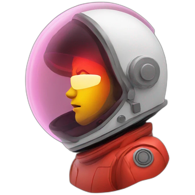 MAN IN A SPACE HELMET RED LIGHT emoji