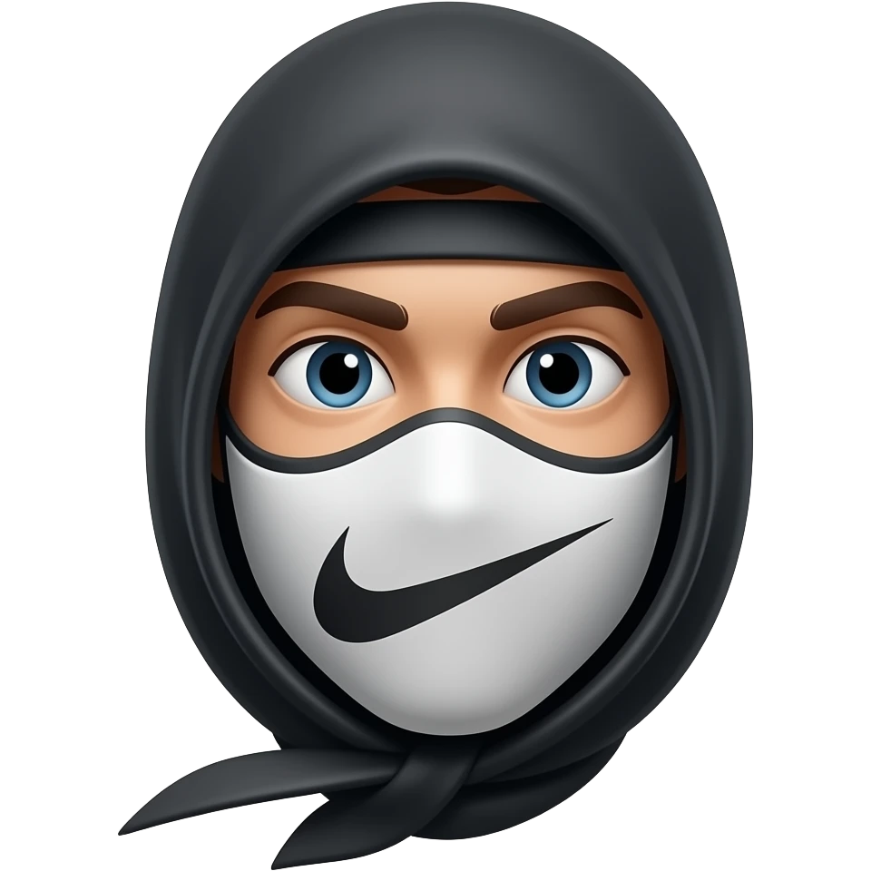 ninja nike white and black mask nike emoji