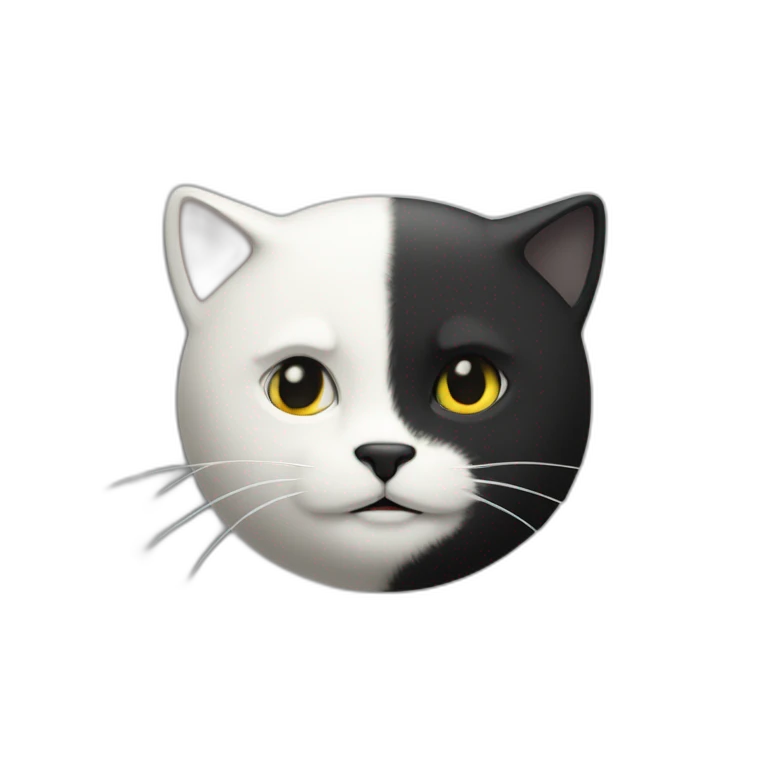 Chat noir et blanc emoji