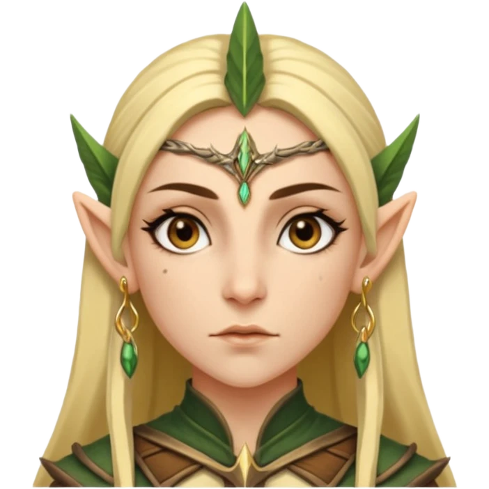 ESO female wood elf warrior with lashes and earrings emoji