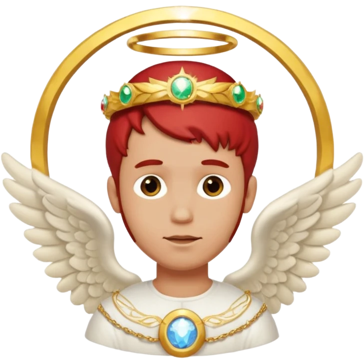 Red man with angel horizontal ring above head  emoji