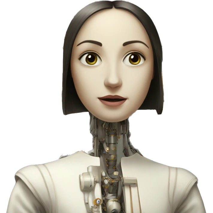 artificial intelligence holding beautiful painting emoji