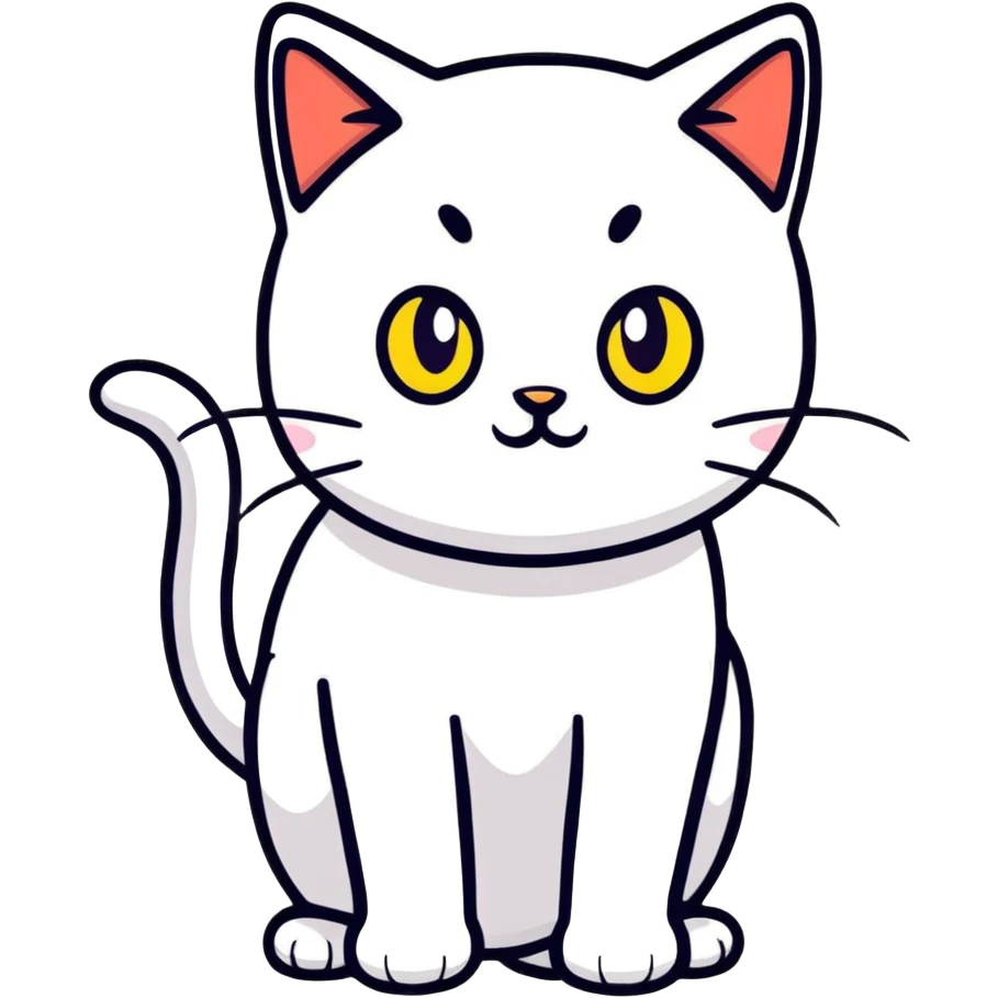 small black cat with yellow eyes emoji