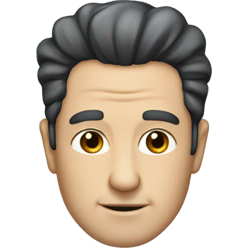 50 year old white man with black hair, receding hairline, no beard emoji