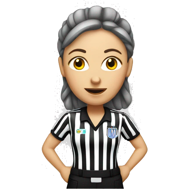 white female referee emoji