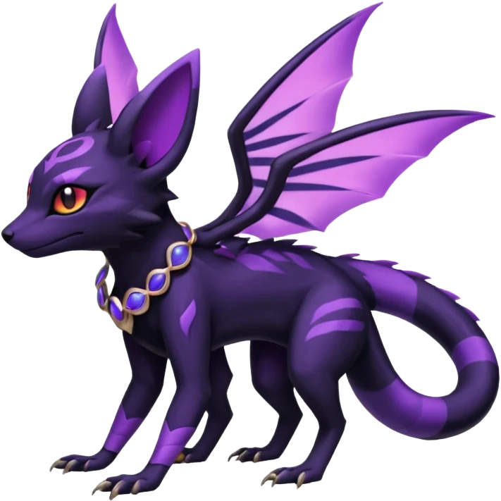 Shiny Salandit-Umbreon-Genet-Noivern-Noibat-Hybrid (Full body) emoji