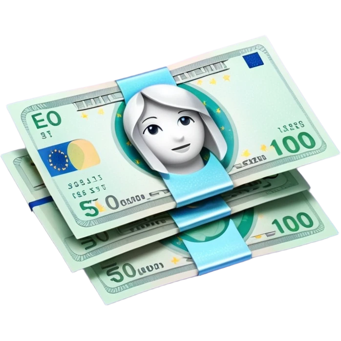 Digital cyber euro bills  emoji