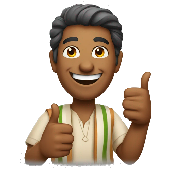 Smiling Indian man showing thumbs up  emoji