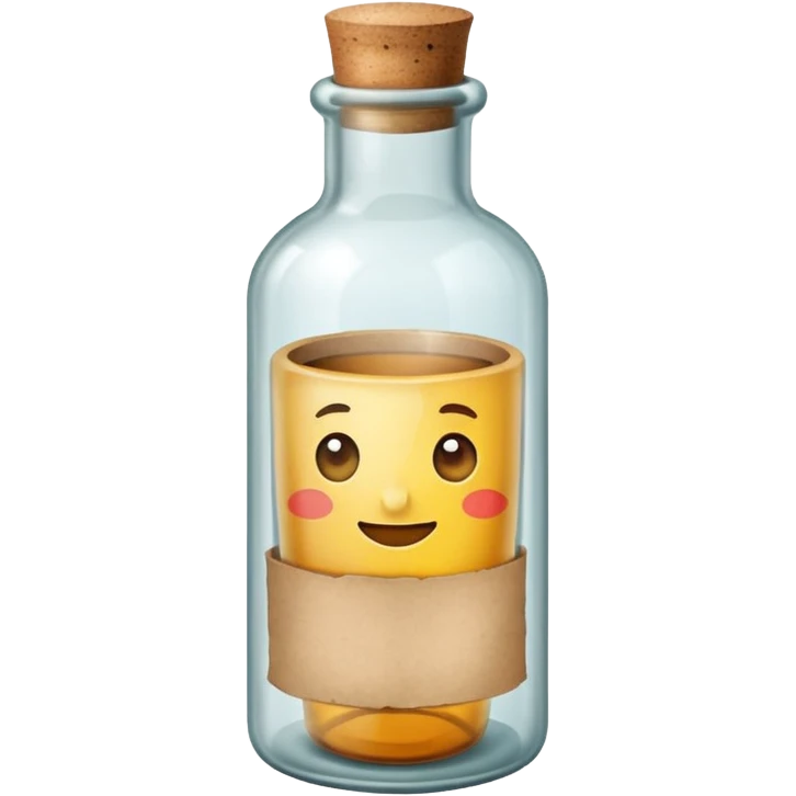 glass bottle with a paper message inside emoji
