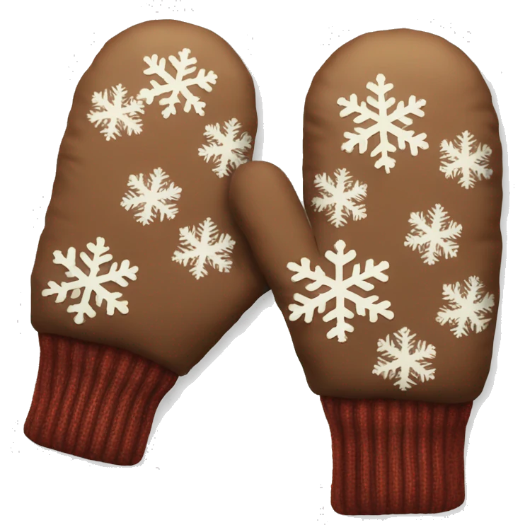 pair of mittens with a snowflake pattern emoji