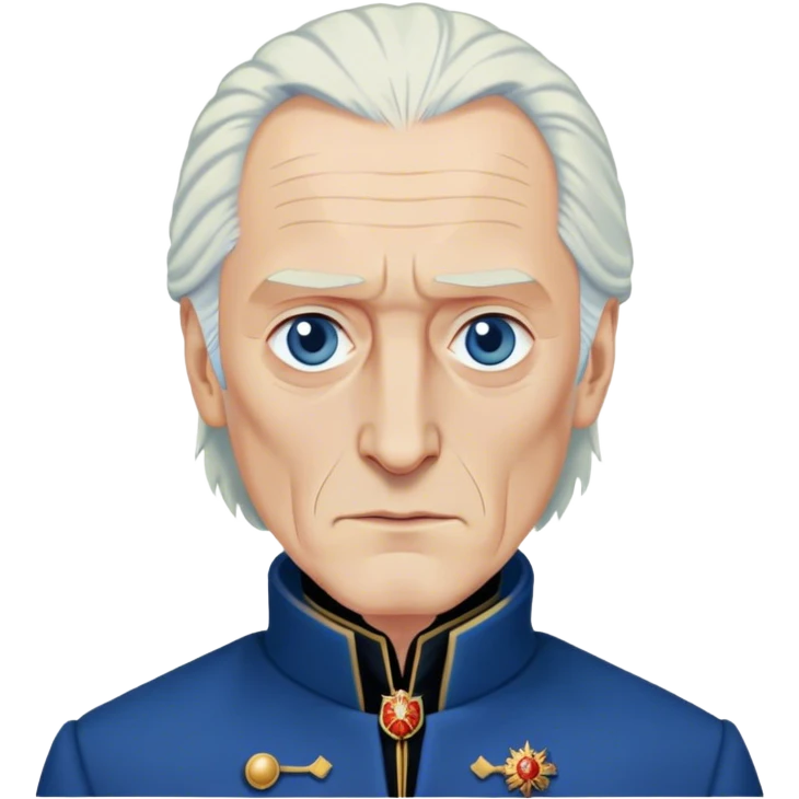 Tywin Lannister from game of thrones, blue coat, white hair emoji