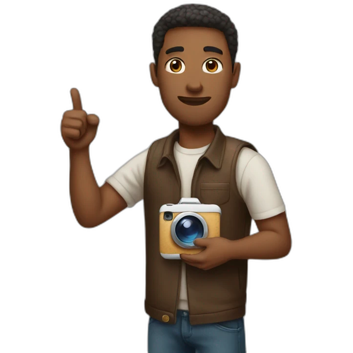 man holding instagram emoji