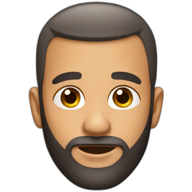 Very short buzz cut neatly cut beard man emoji
