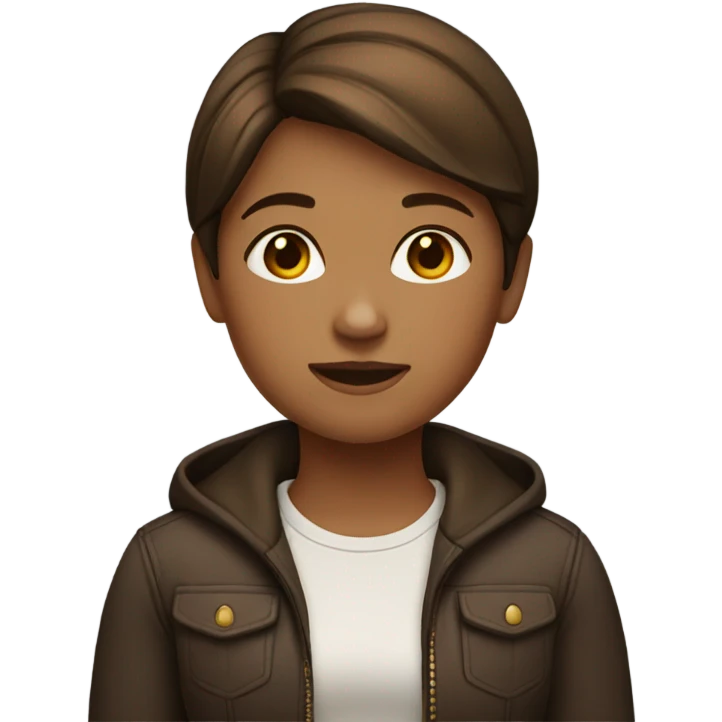 a girl with brown short hair emoji
