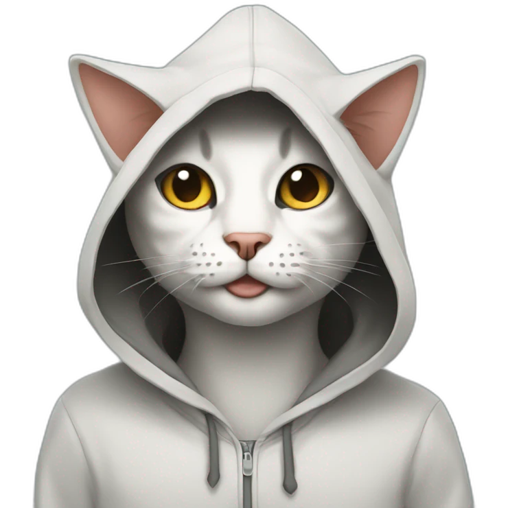 Street cat in a hood emoji