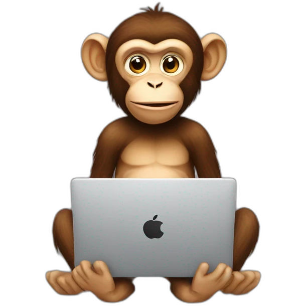 monkey on lap top emoji