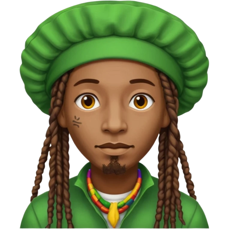 Jamaican dreads with a Jamaican bonnet no person emoji