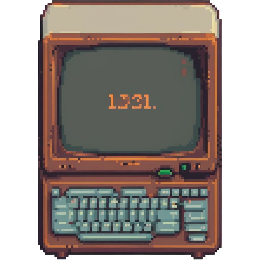 number 1337 in a retro computer terminal style, referencing leet speak, icon or emoji emoji