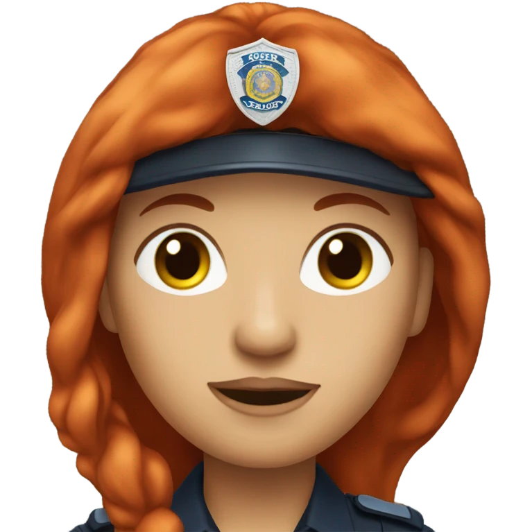 Police woman with long red hair emoji