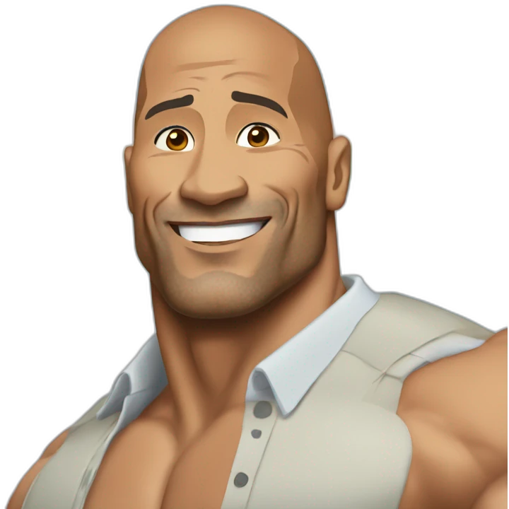 Dwayne Johnson rinding a rainbow emoji