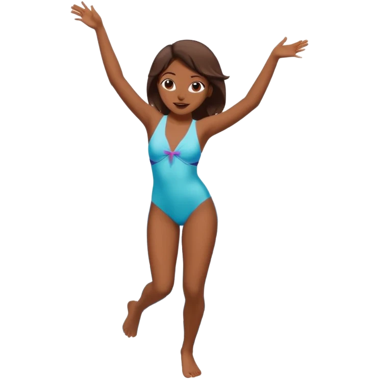 brown skin girl dancing at a pool party emoji