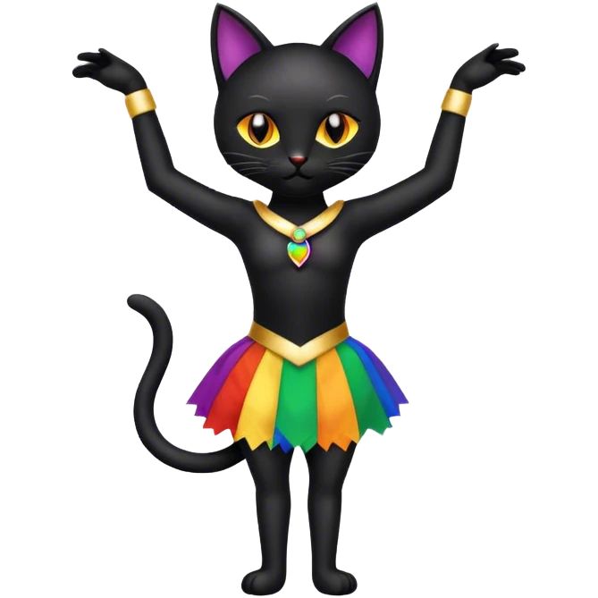dancer cat pride colour cloth emoji