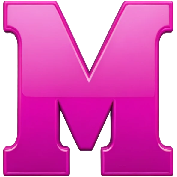Letter M in magenta color emoji