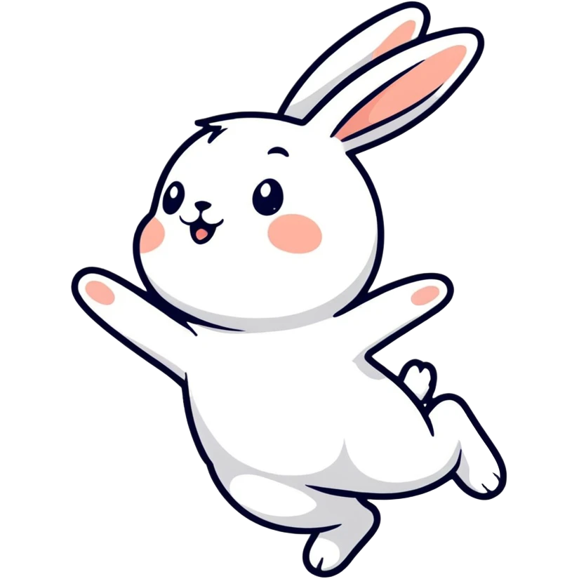 happy joyful jumping bunny emoji