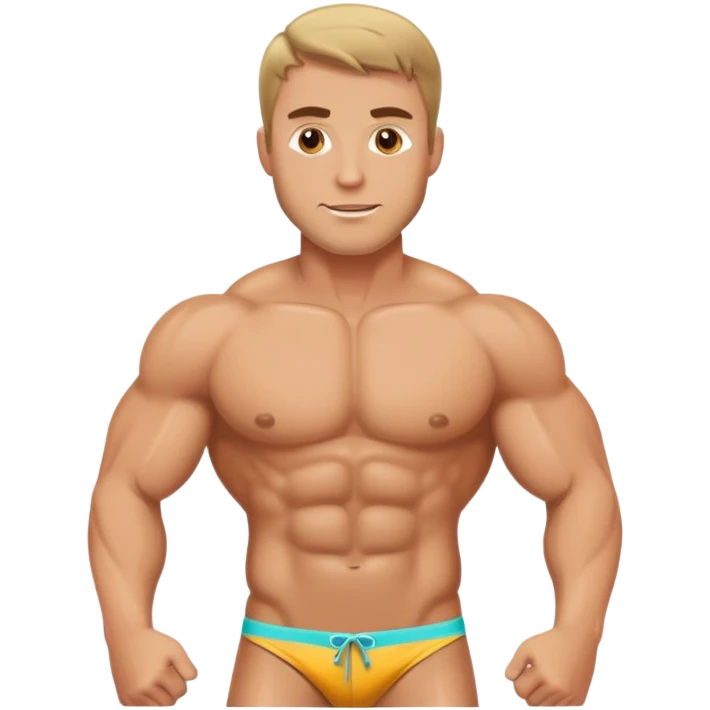 Muscular Caucasian man wearing a bikini emoji