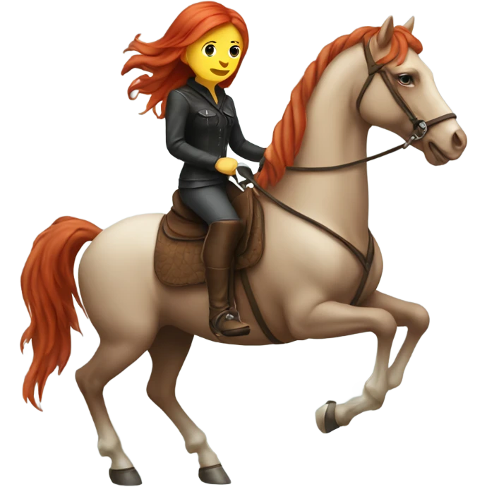 Redheaded woman sitting on her high horse emoji