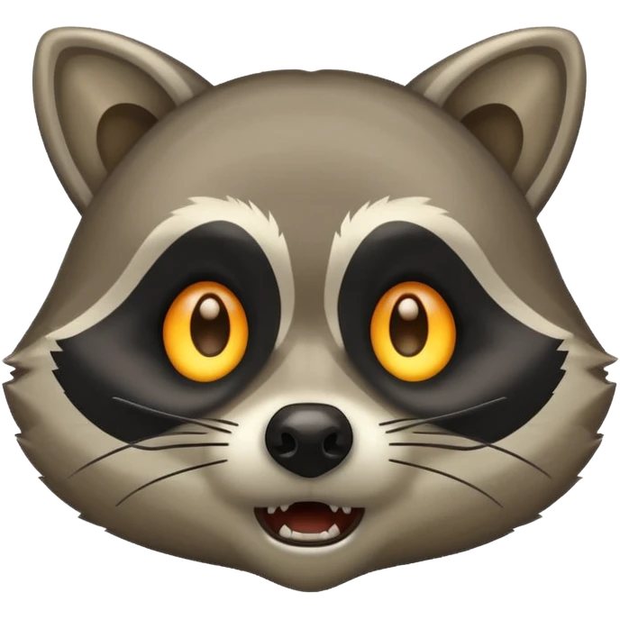raccoon caught in flashlight glow panic face emoji