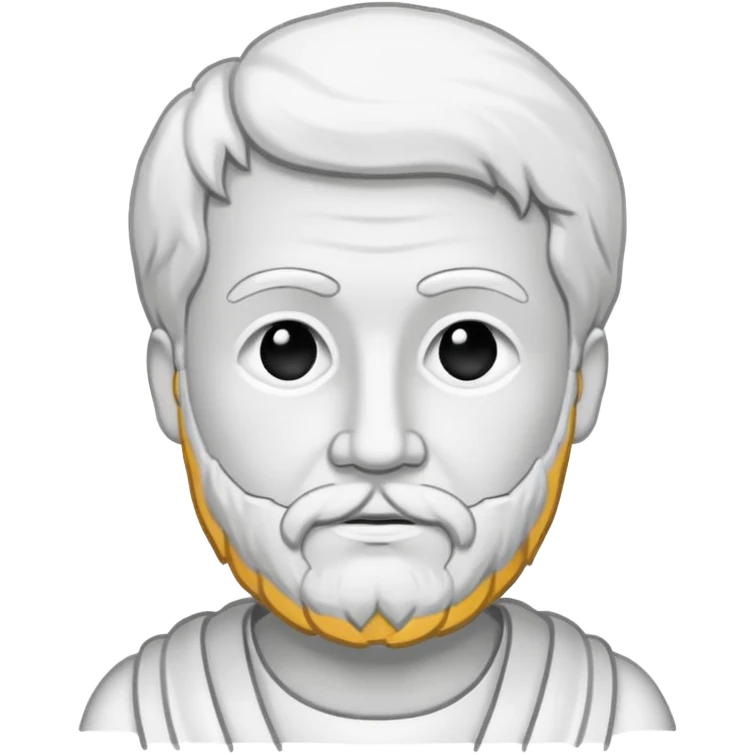 Aristotle drawing as a black outline icon, no fill, hand-drawn look emoji