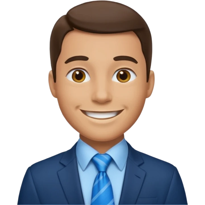 a man with blue tie emoji
