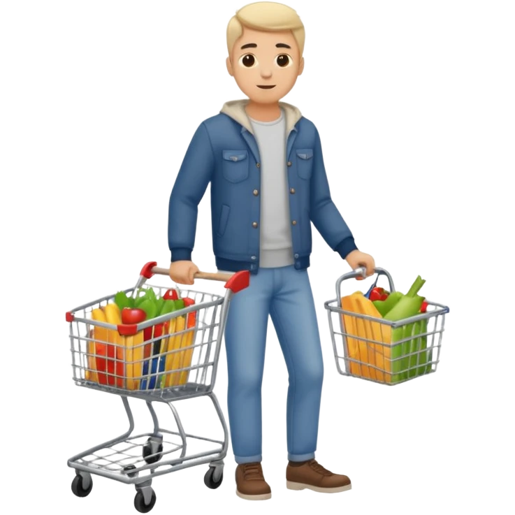 man-with-a-shopping-cart-full-body emoji